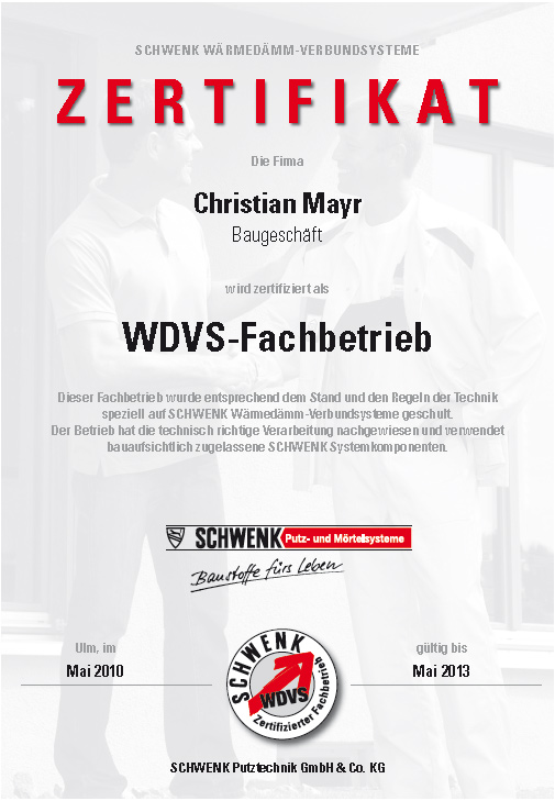 WDSV Zertifikat Christian Mayr